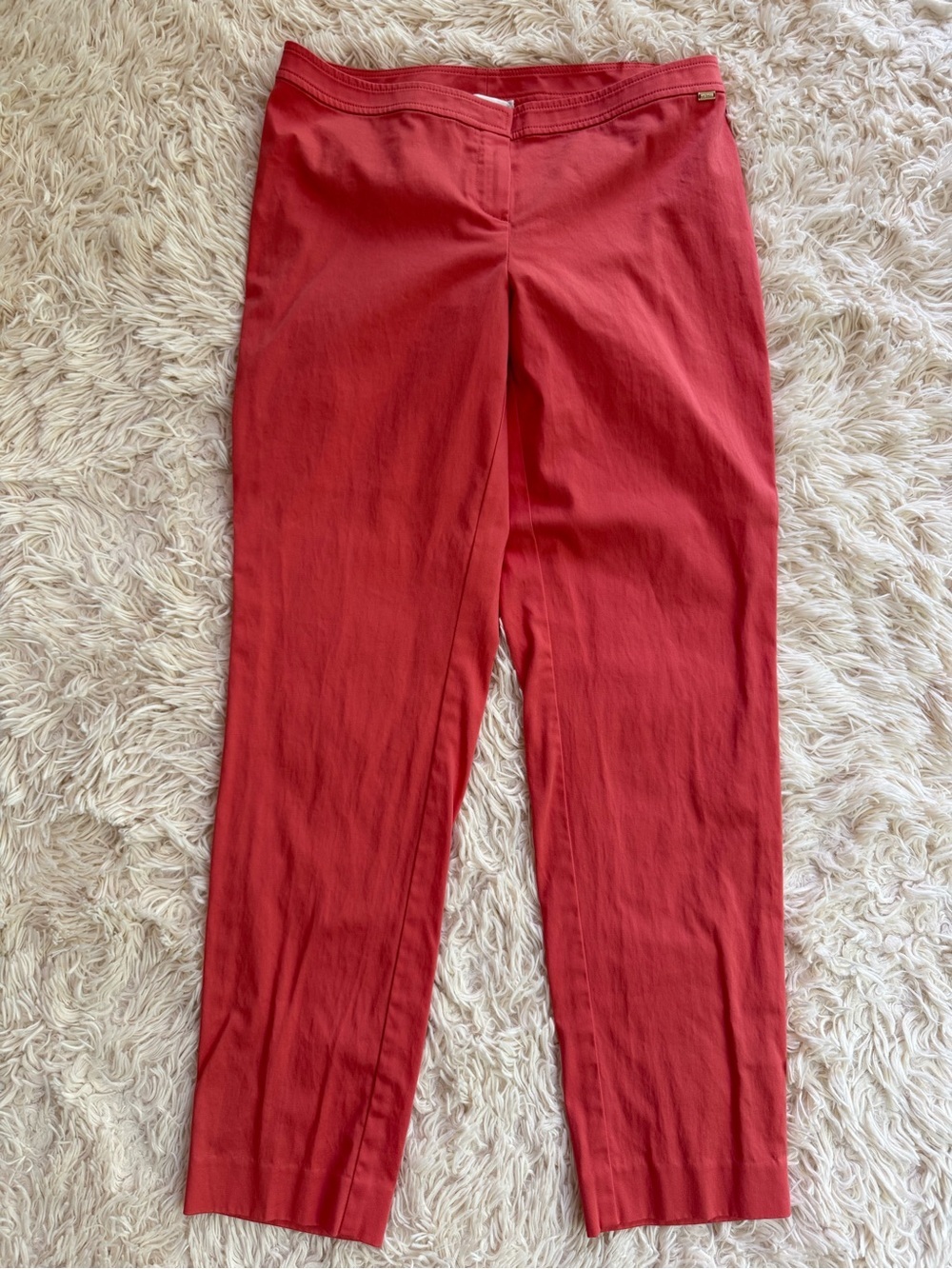 St. John Sport Coral Cropped Pants Size 4 Cotton Blend Pull On Slim Ankle